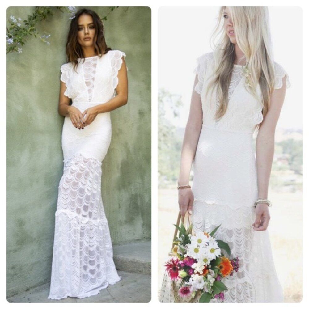 NWT White NightCap Clothing Victorian Lace Caletto Wedding Dress Long Boho XS/S - Picture 4 of 16